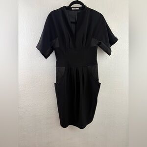 Deffi short sleeve front pockets black dress size 44/10